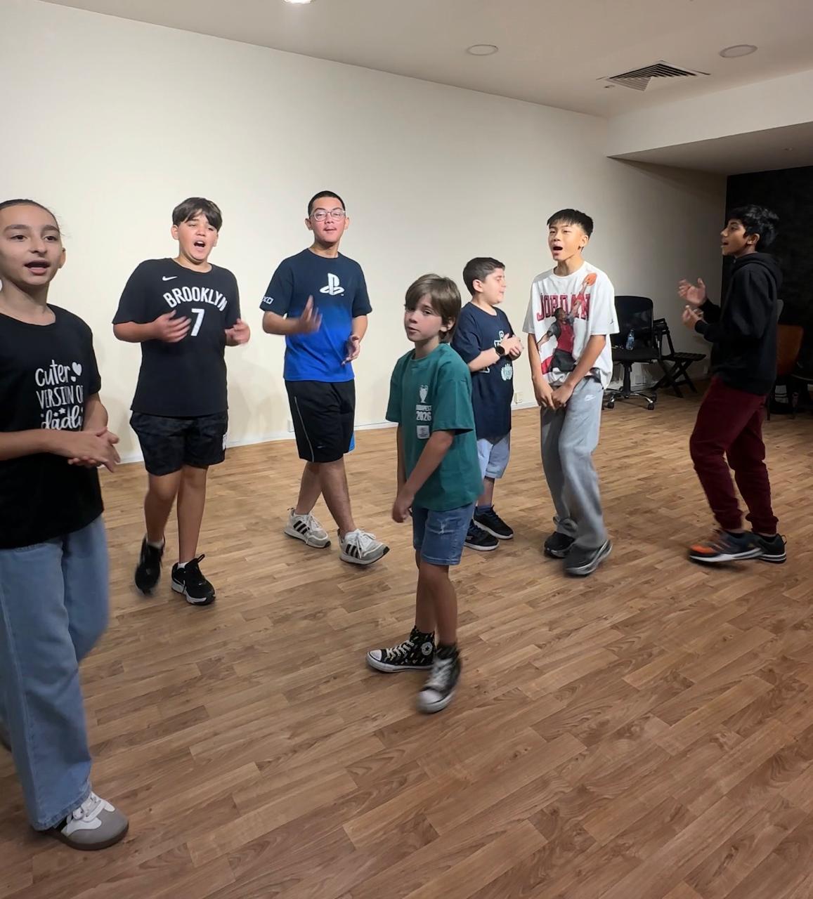 Children training with the On The Mic crew