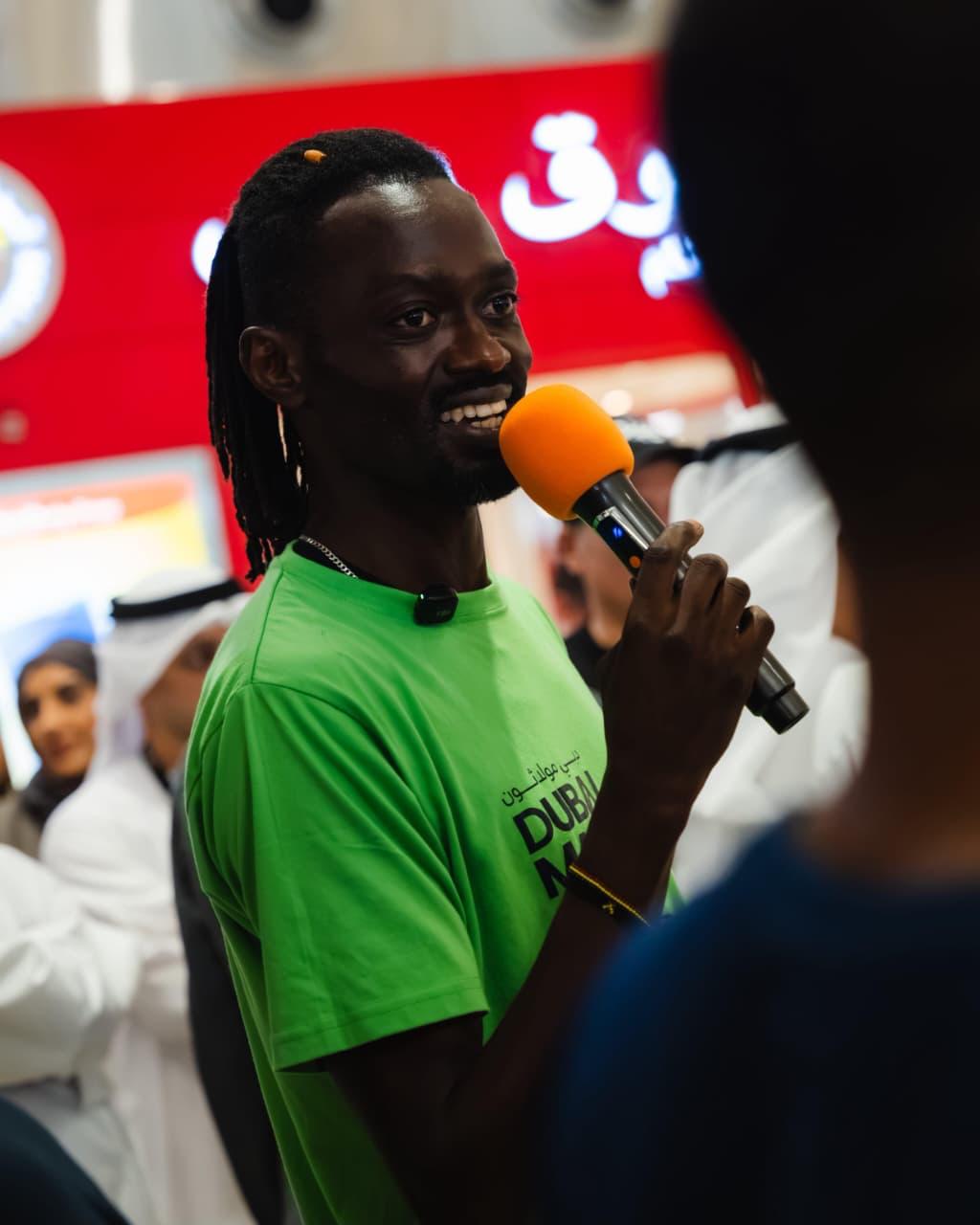 Man speaking on the speaker at an On The Mic session
