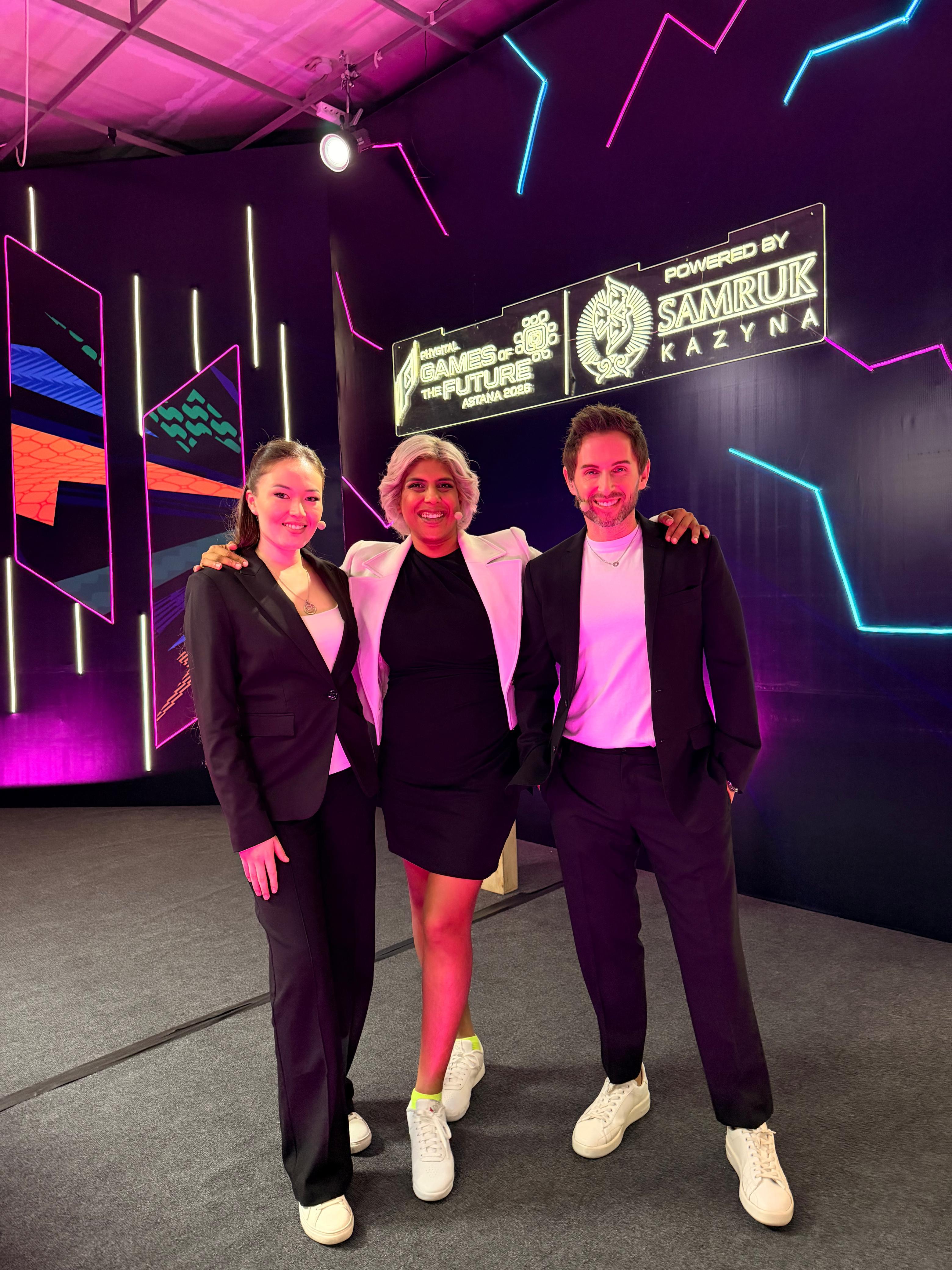 Three people together at an On The Mic event